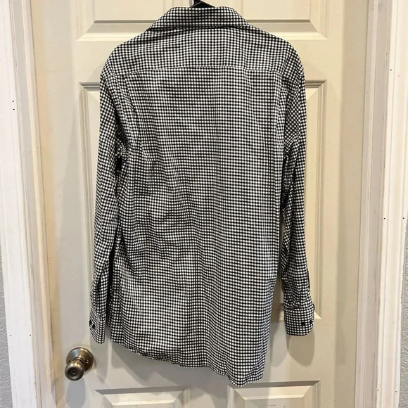 St. Croix Black and White Cotton Gingham Plaid Button Front Shirt Size XL - Picture 6 of 6